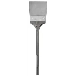 SDS MAX Floor Scraper with a sturdy metal blade and reinforced attachment, designed for efficient removal of flooring materials.
