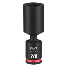 SHOCKWAVE Impact Duty 3/8" Drive 7/8" Deep Swivel Socket standing upright with 7/8 marking visible.