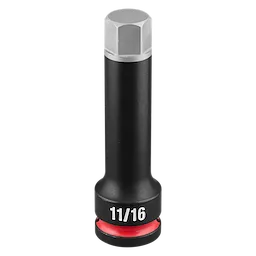 SHOCKWAVE Impact Duty 1/2" Drive 4" Hex 11/16" Bit Socket standing upright with 11/16 marking near the base.