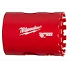 1-1/2" DIAMOND MAX Diamond Grit Hole Saw is a red cylindrical tool with a toothed edge for cutting holes.