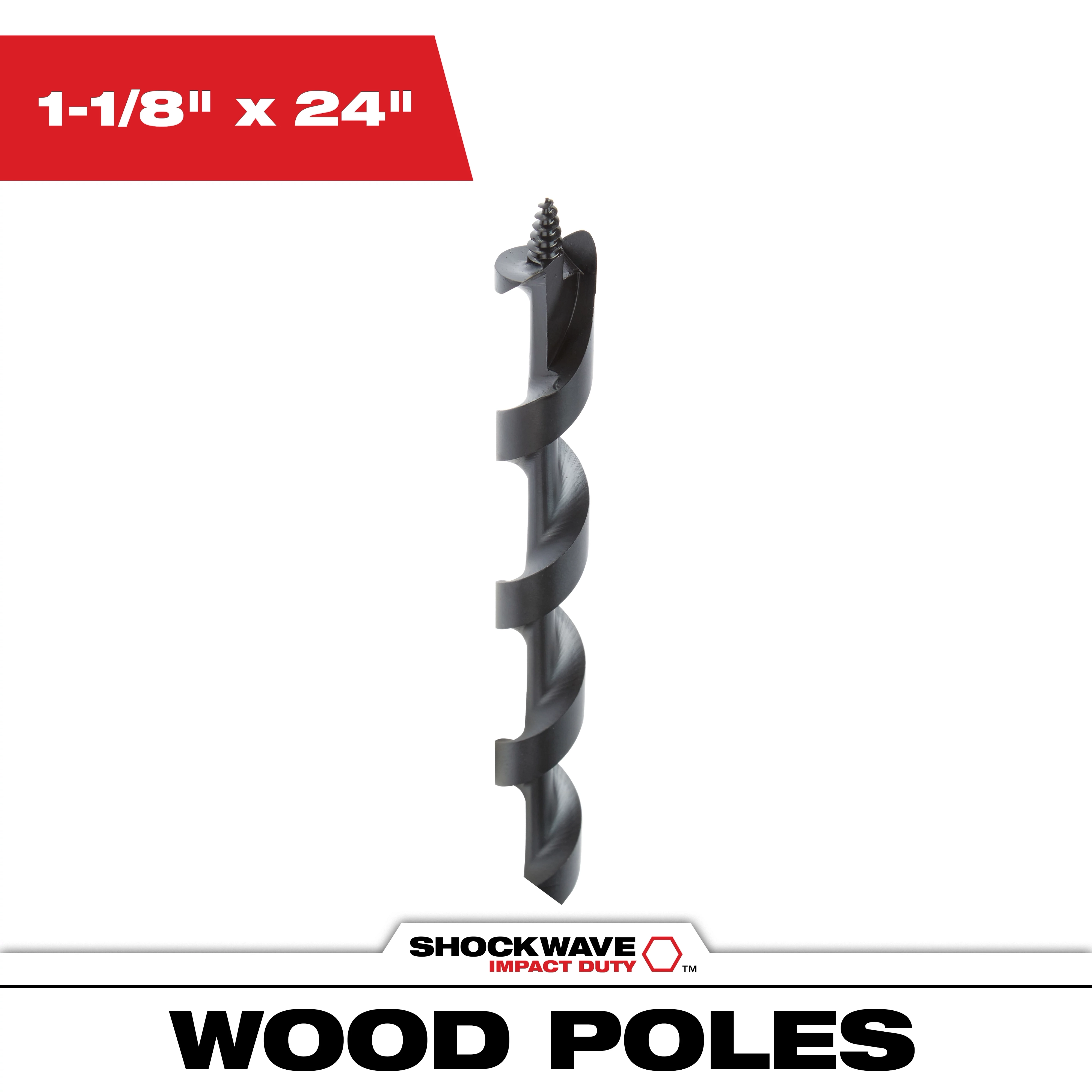 1-1/8 in. x 24 in. Shockwave Lineman's Impact Auger Bit