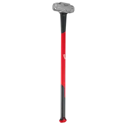 The product image features an 8lb Sledge Hammer with a 36-inch handle. The hammer has a silver head and a long, red and black handle, designed for heavy-duty use and powerful impact. The handle includes an ergonomic grip for comfort and control.