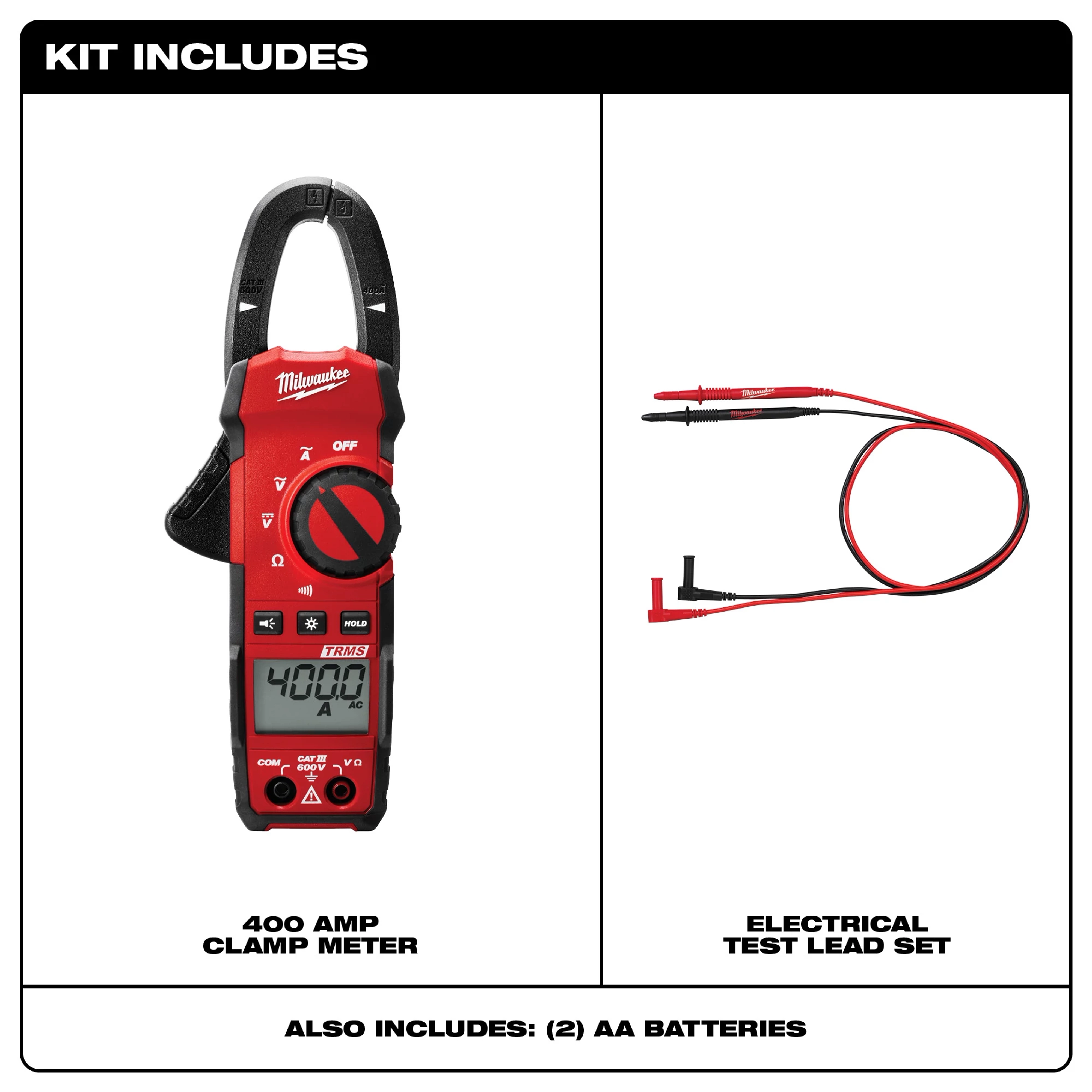 400 AMP CLAMP METER Kit Includes