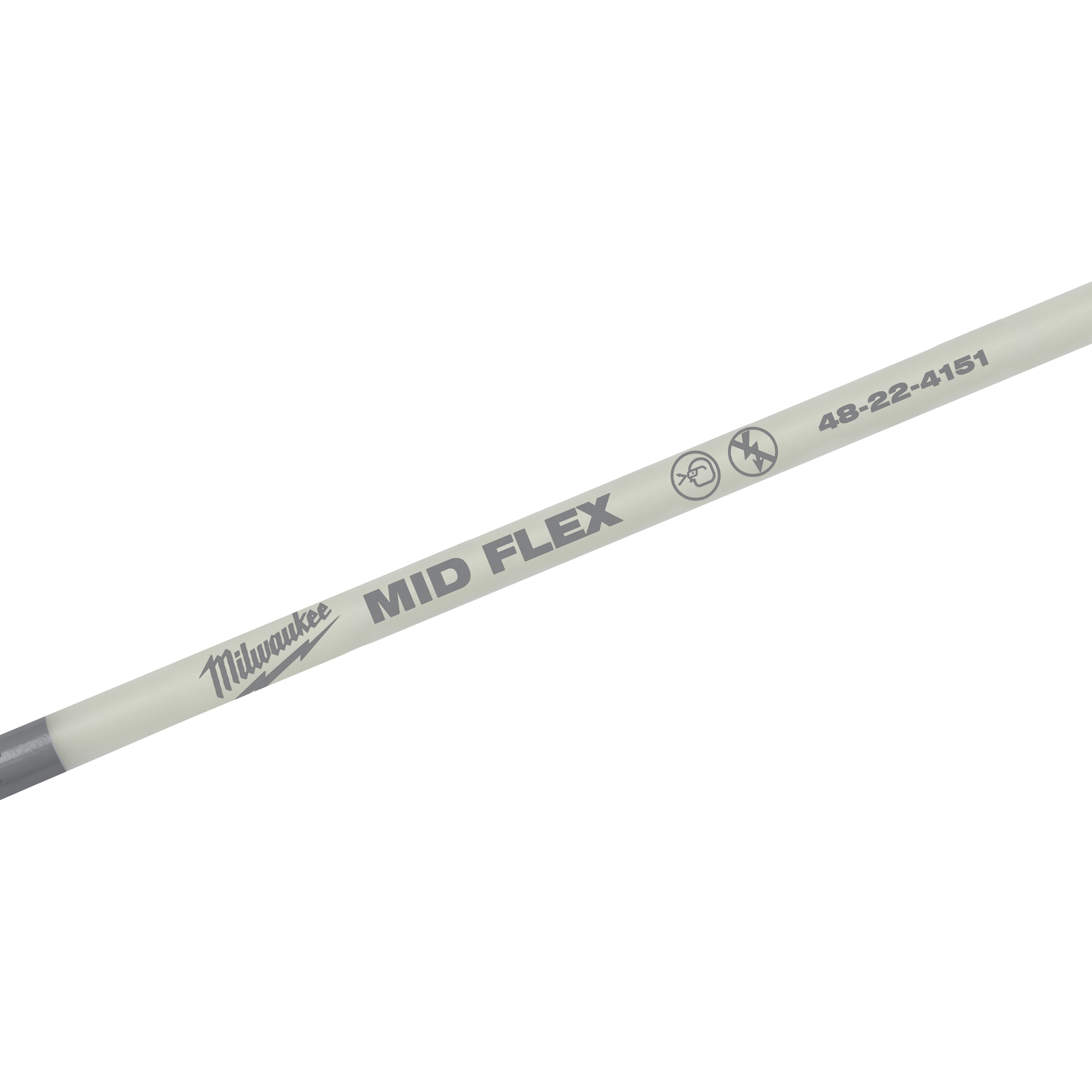Milwaukee 5 Foot Mid Flex Fish Stick in beige with gray text and product code 48-22-4151 on the side.
