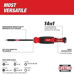 14-in-1 Multi-Bit Screwdriver W/ SHOCKWAVE Impact Duty™ Bits