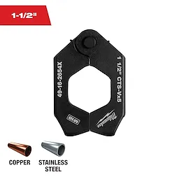 Black 1-1/2" CTS-V Pivoting Press Ring for M18 FORCE LOGIC Press Tools, compatible with copper and stainless steel pipes.