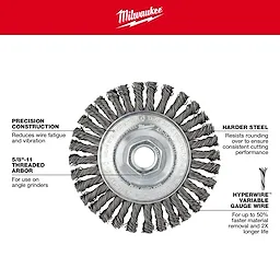 Stringer Bead Wheel - Carbon/Stainless Steel Walk Around features a precision construction, 5/8"-11 threaded arbor, and durable harder steel.
