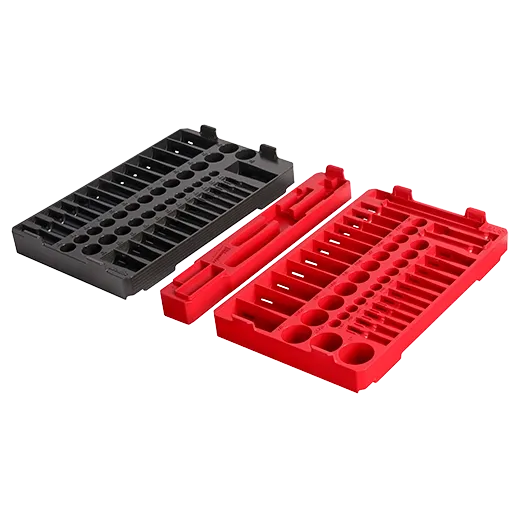 106pc. 1/4" & 3/8” Drive Ratchet and Socket Trays- SAE & Metric
