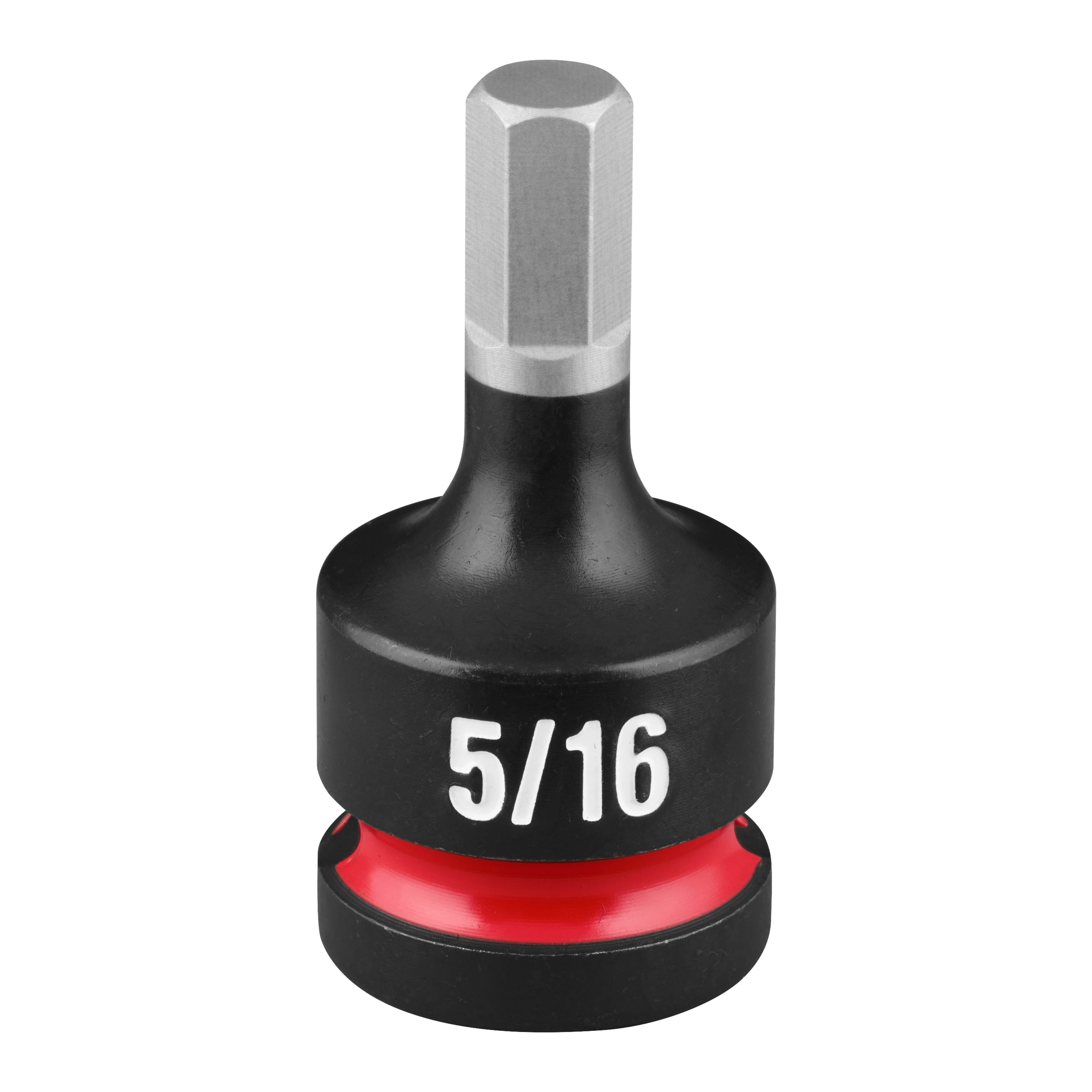 SHOCKWAVE Impact Duty 1/2" Drive 2" Hex 5/16" Bit Socket standing upright with 5/16 marking and a red ring.
