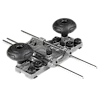 Router Guide Rail Adapter with metallic rods, adjustable knobs, and two black handles on a gray base for precise routing.