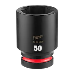 SHOCKWAVE Impact Duty 1" Drive 50MM Deep Impact Socket, black, with a red ring near the base and the number 50 displayed.