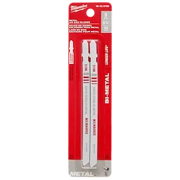 5-1/4" 24TPI T-Shank Metal Cutting Bi-Metal Jig Saw Blades 5PK in red and white packaging, includes five blades.