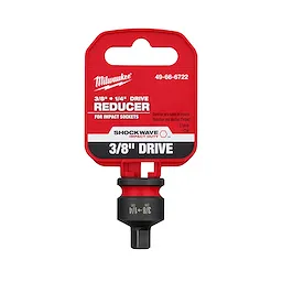 SHOCKWAVE Impact Duty 3/8" Drive to 1/4" Drive Reducer, black color with red packaging, for impact sockets, model 49-66-6722.