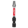 This image shows a Milwaukee brand screwdriver bit. It features a flathead tip, a red and white shaft with the Milwaukee logo, and a black hexagonal base marked "9/32." This bit is used for driving screws or bolts.