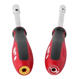 Two red and black handled 2pc SAE HollowCore Magnetic Nut Driver Sets featuring sizes 9/16-inch and 7/16-inch.