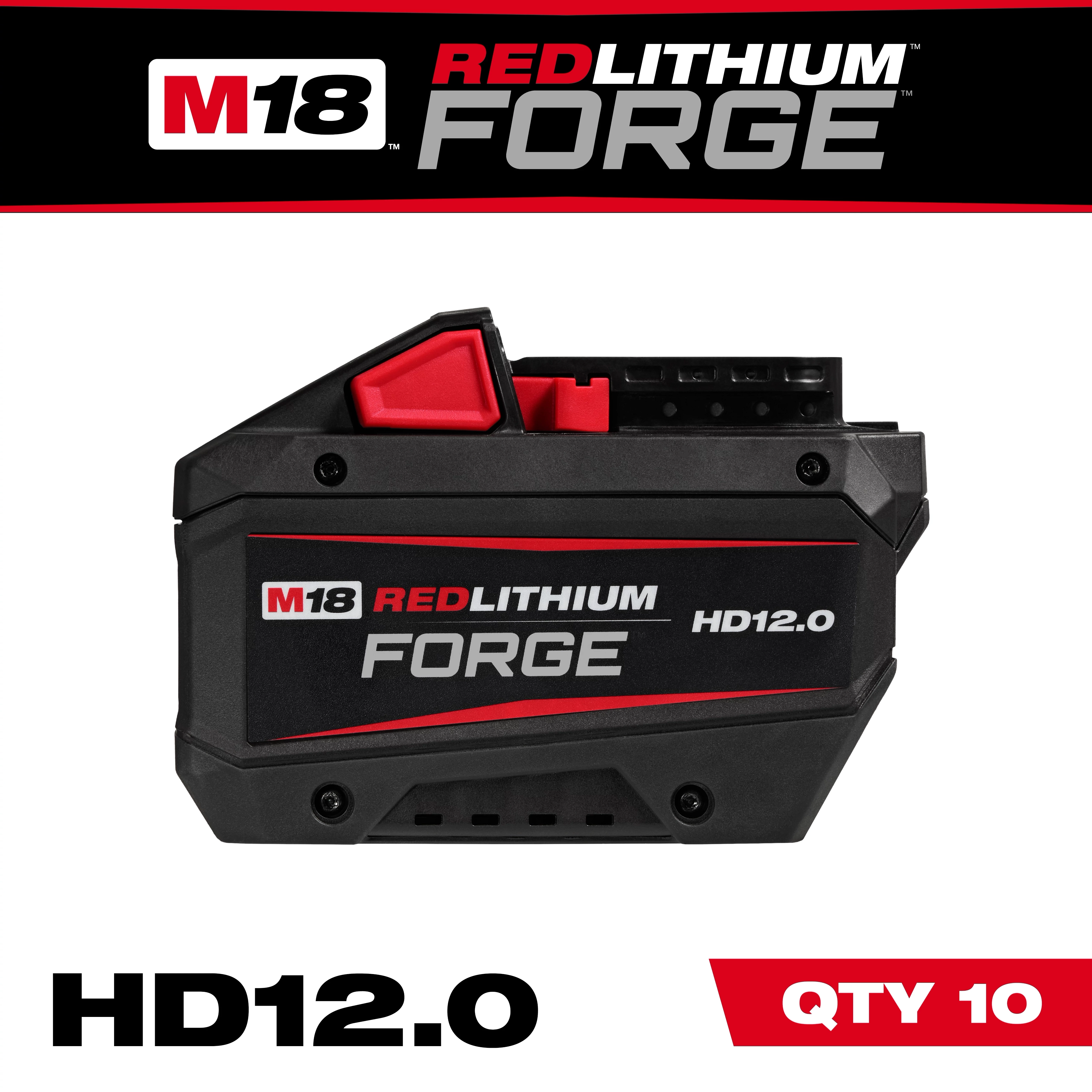 M18 REDLITHIUM FORGE HD12.0 Battery (10 Pk) shown.