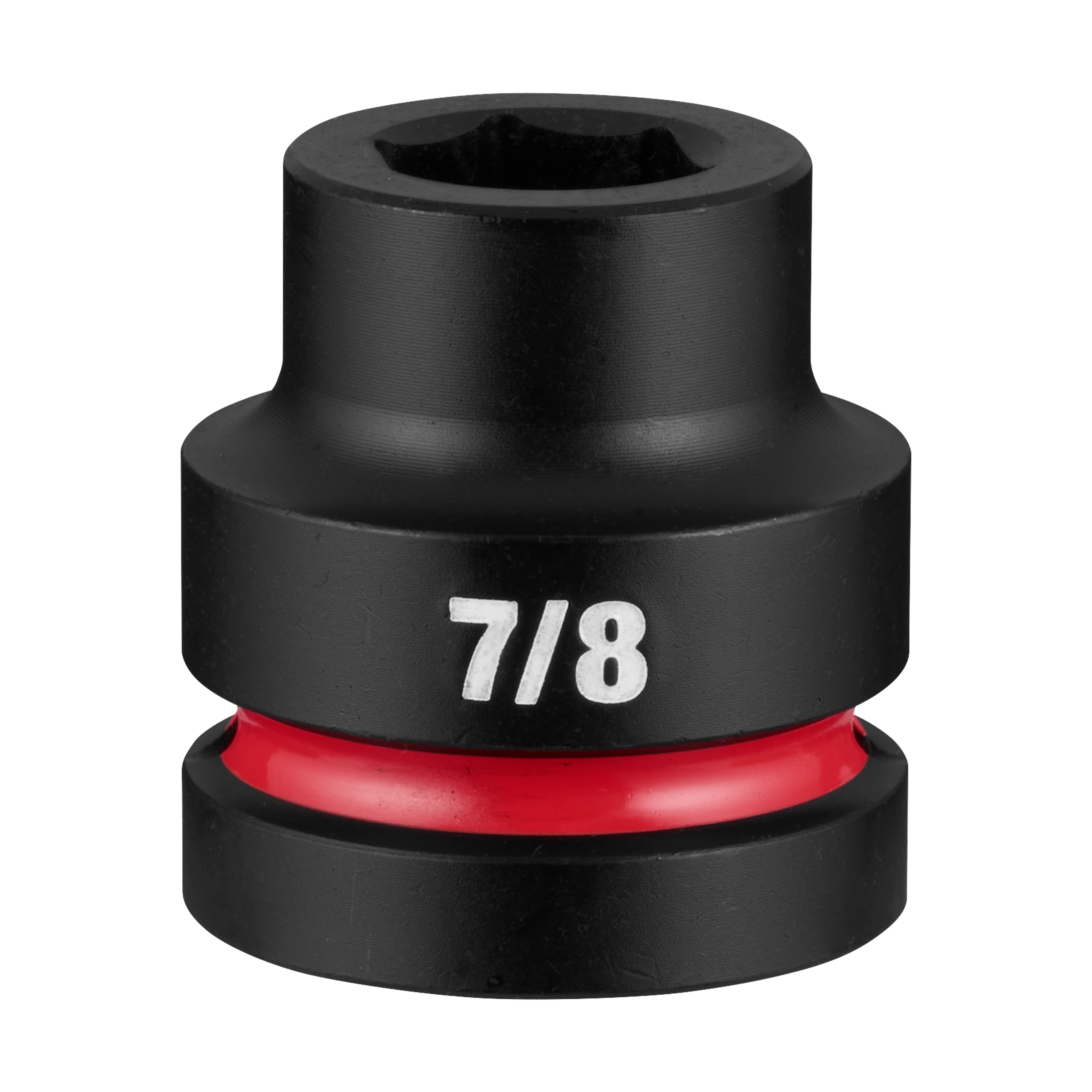 SHOCKWAVE Impact Duty 1" Drive 7/8" Standard 6 Point Socket standing upright with 7/8 marking and red ring.