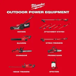 Image of the Milwaukee outdoor power equipment product line