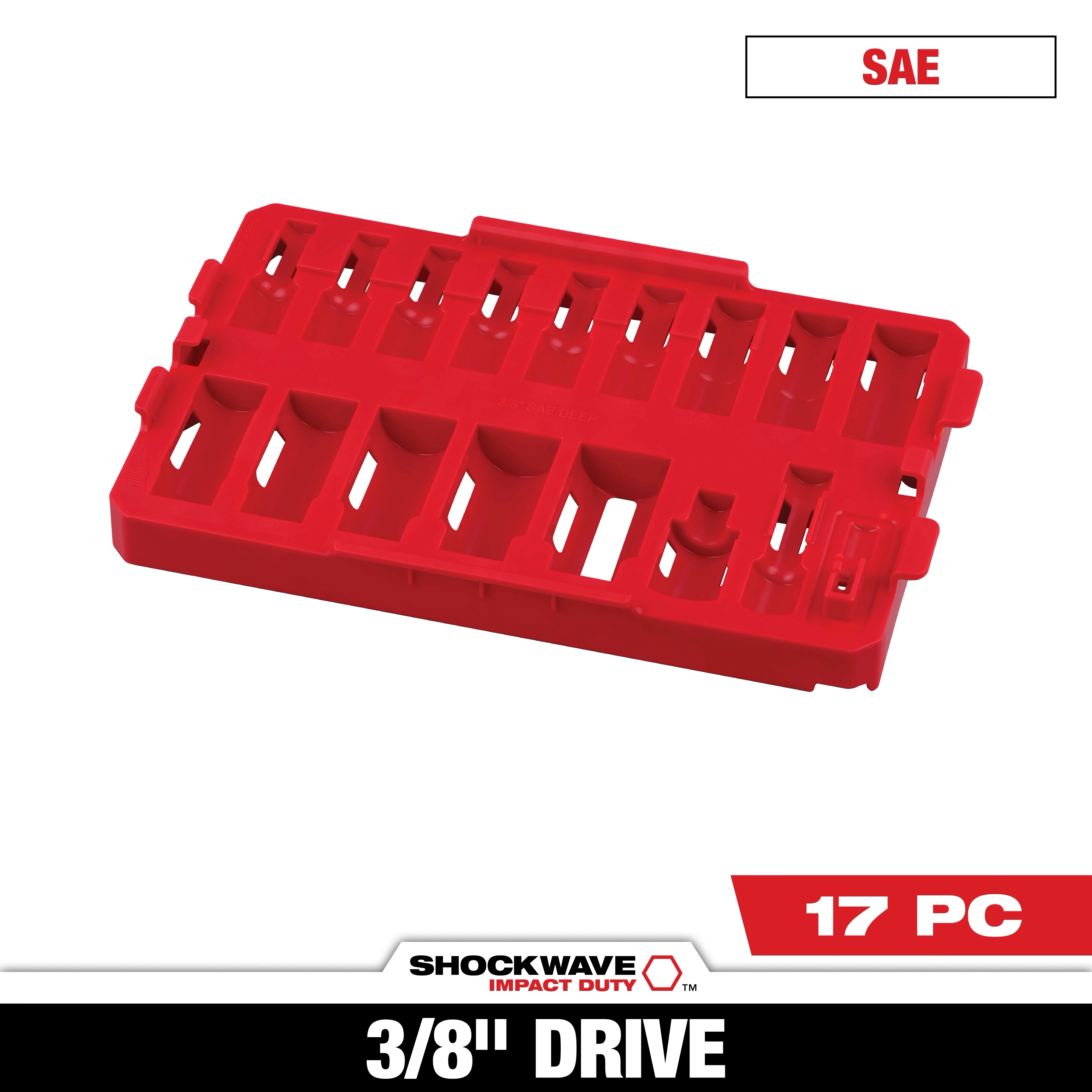 Shockwave Impact Duty 17pc 3/8" drive Socket tray