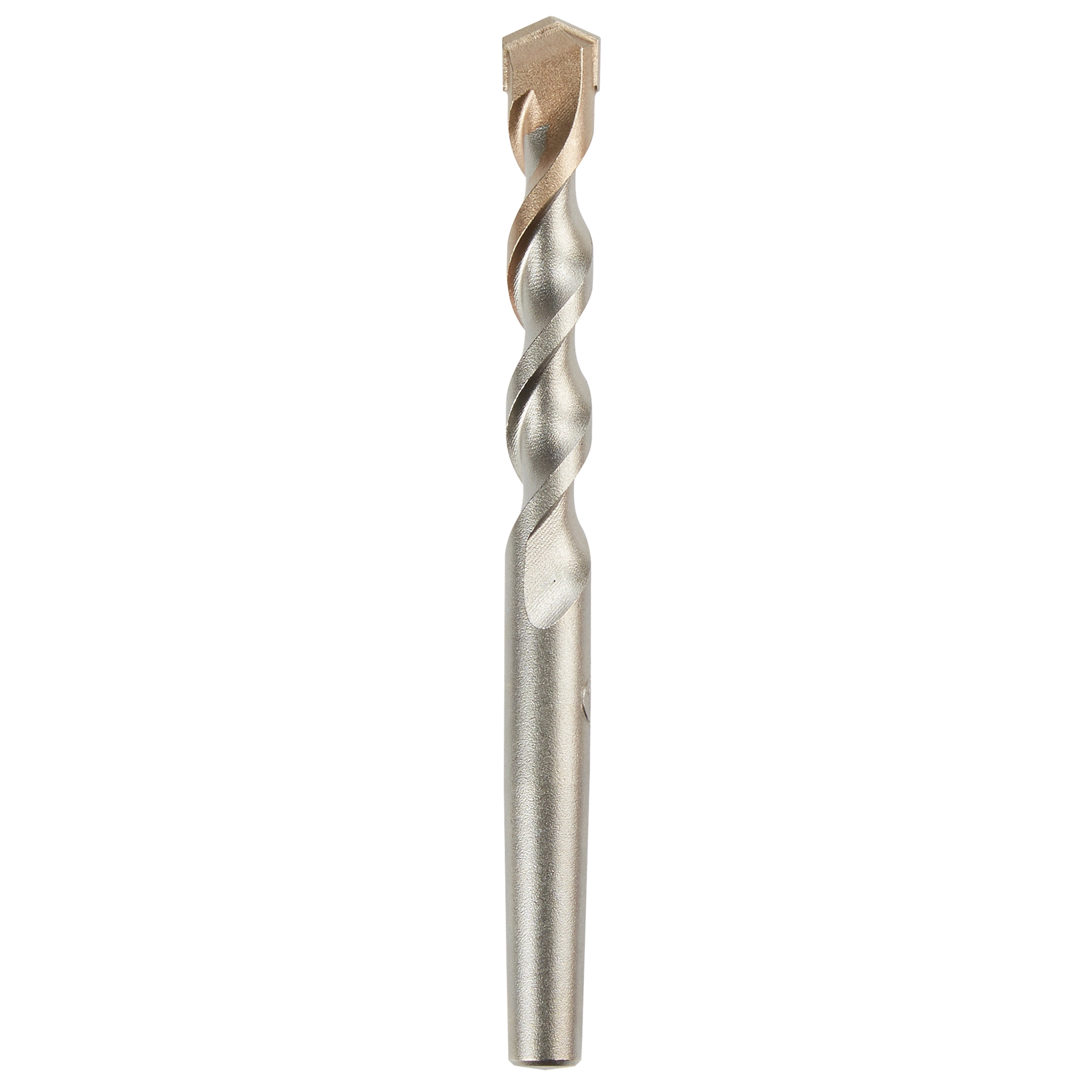 Replacement Centering Bit for 1 PC Core Bits is a silver metallic drill bit featuring a spiral design for precise centering. The bit has a pointed tip and a single flute along its shaft, designed for use in core drilling applications.