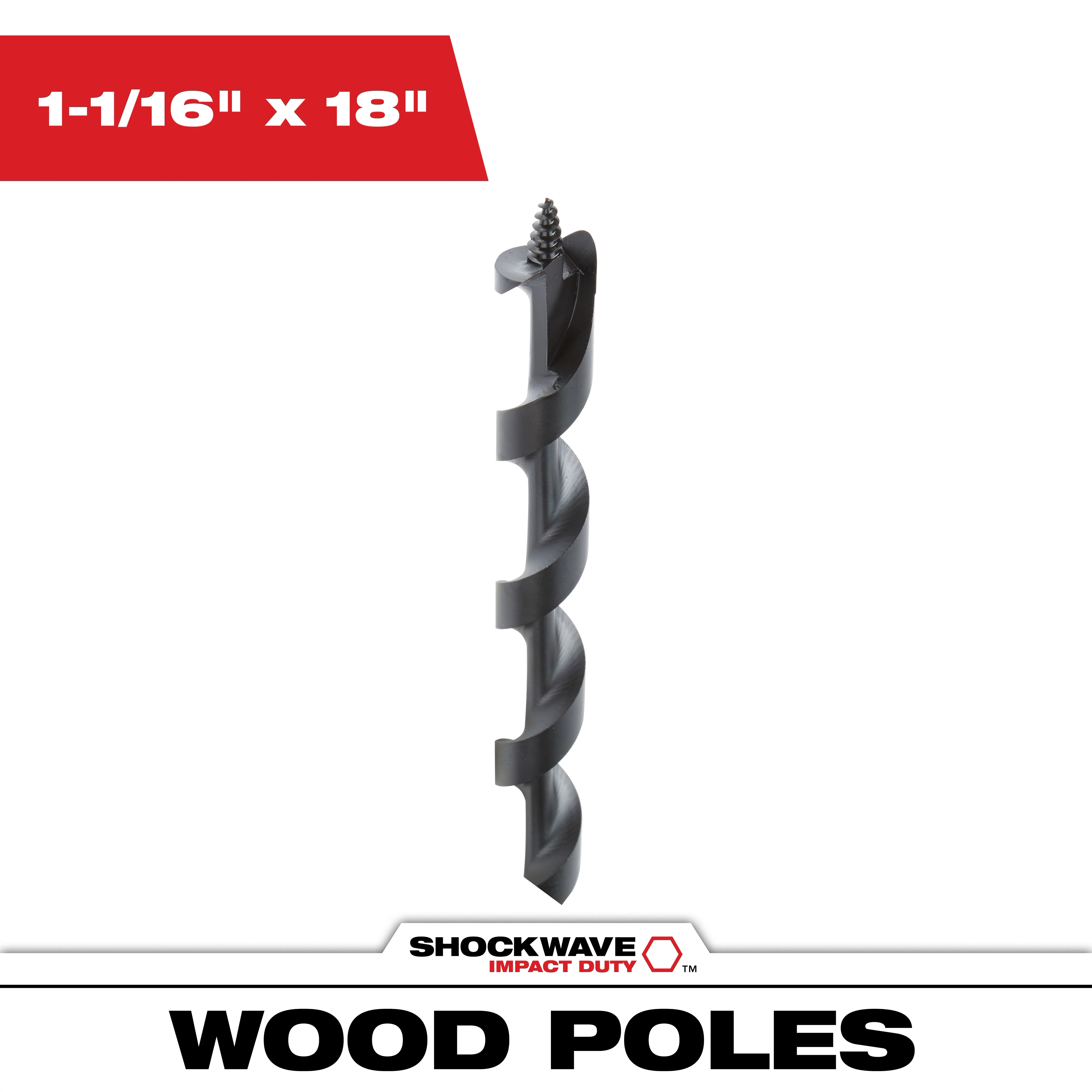 1-1/16 in. x 18 in. Shockwave Lineman's Impact Auger Bit