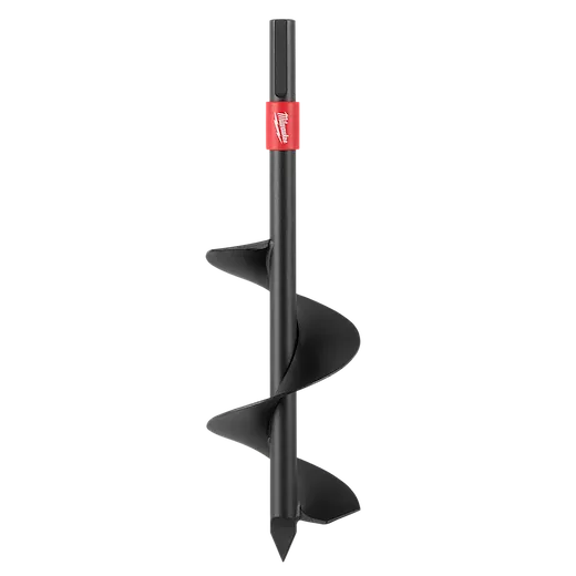 3” x 10” Bulb Planting Auger Bit with 3-Flat Shank standing upright on a plain white background.