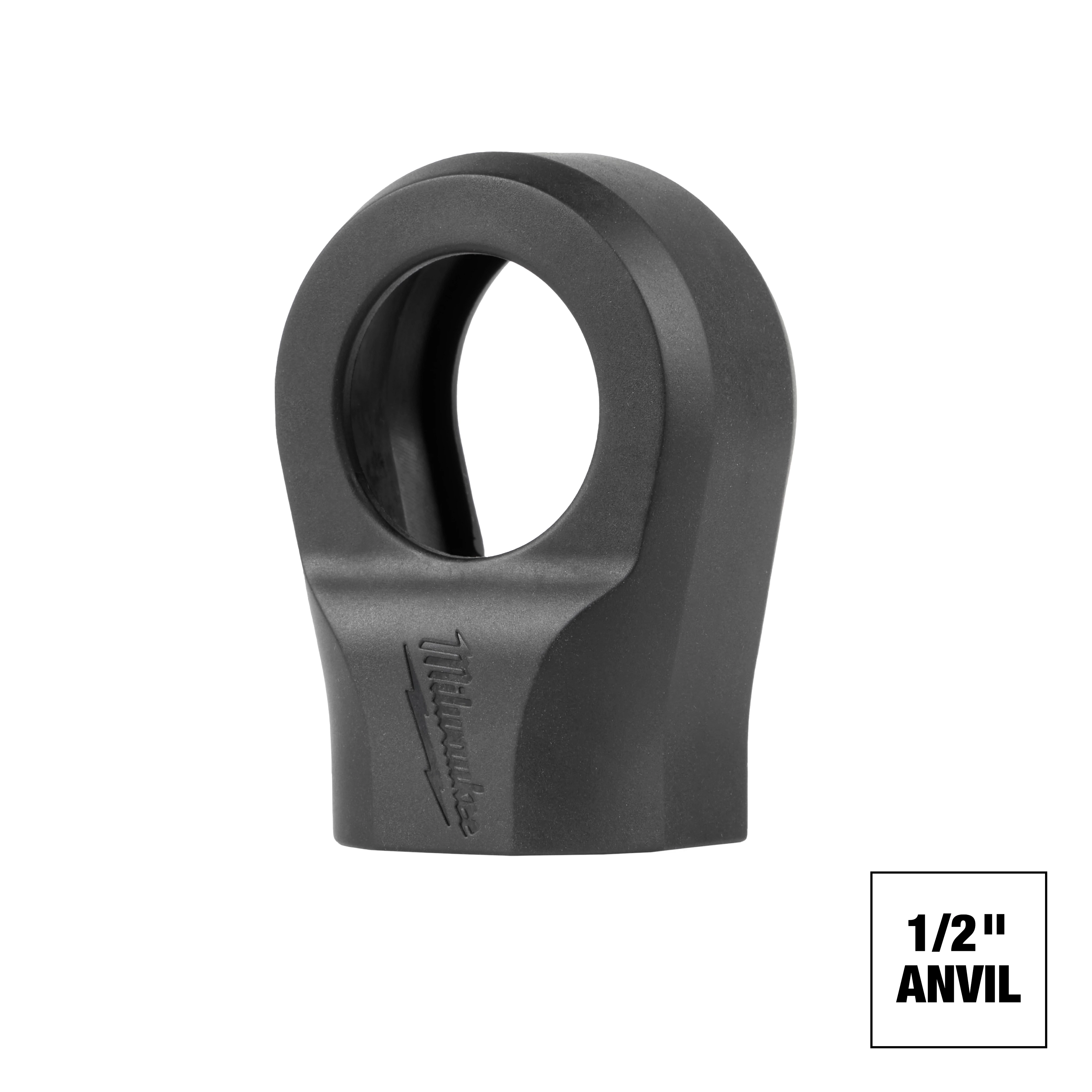 The M12 FUEL™ ½” Ratchet Protective Boot is a black, form-fitting cover designed to protect the tool from damage. It is shown with "1/2'' ANVIL" text in the corner.