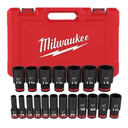 19PC SHOCKWAVE Impact Duty(TM) 1/2" Drive SAE Deep 6 Point Socket Set