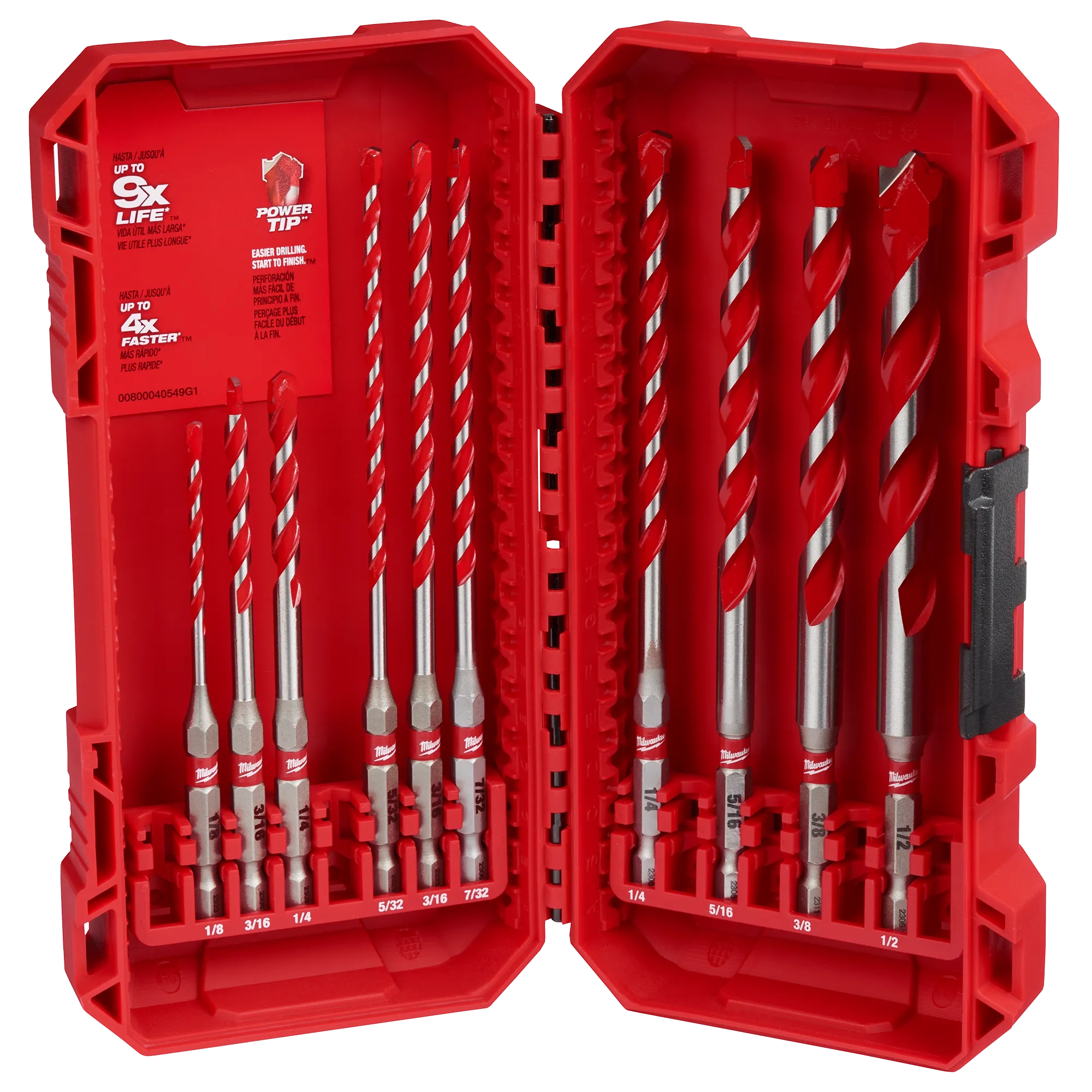 10PC) SHOCKWAVE Impact Duty™ Carbide Hammer Drill Bit Set