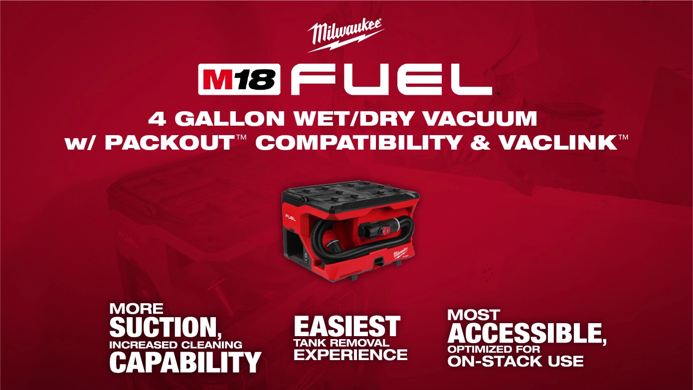 M18 FUEL 4 Gallon Wet/Dry Vacuum w/ PACKOUT Compatibility & VACLINK video.