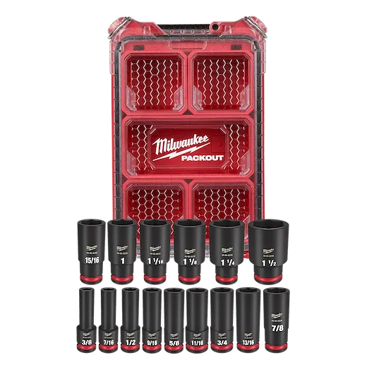 15PC SHOCKWAVE™ Impact Duty Socket 1/2” Drive SAE Set with PACKOUT™