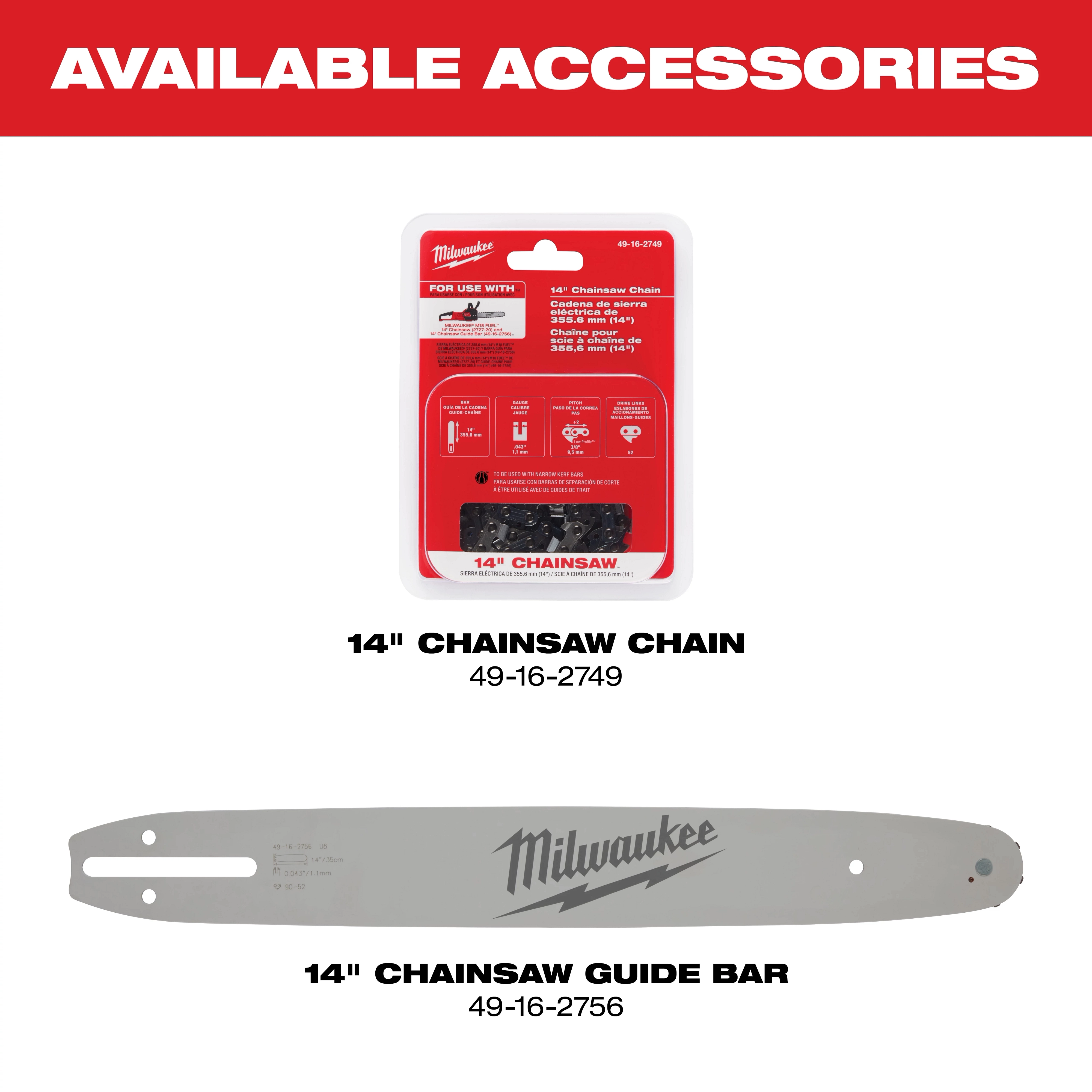 M18 FUEL™ 14" Chainsaw Available Accessories