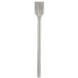 SDS-MAX SLEDGE 2" Tile Chisel features a robust, silver construction with a wide, flat blade and cylindrical handle for efficient tile removal.
