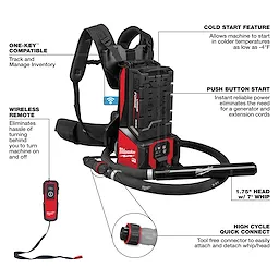 Walkaround image of the MX FUEL Backpack High Cycle Concrete Vibrator