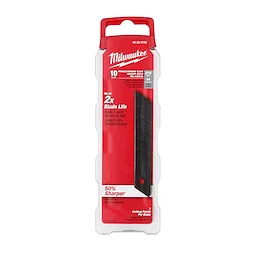 Milwaukee Precision Cut Snap-off Blades, 25mm, in a red and white package promising up to 2x blade life and 50% sharper edges.