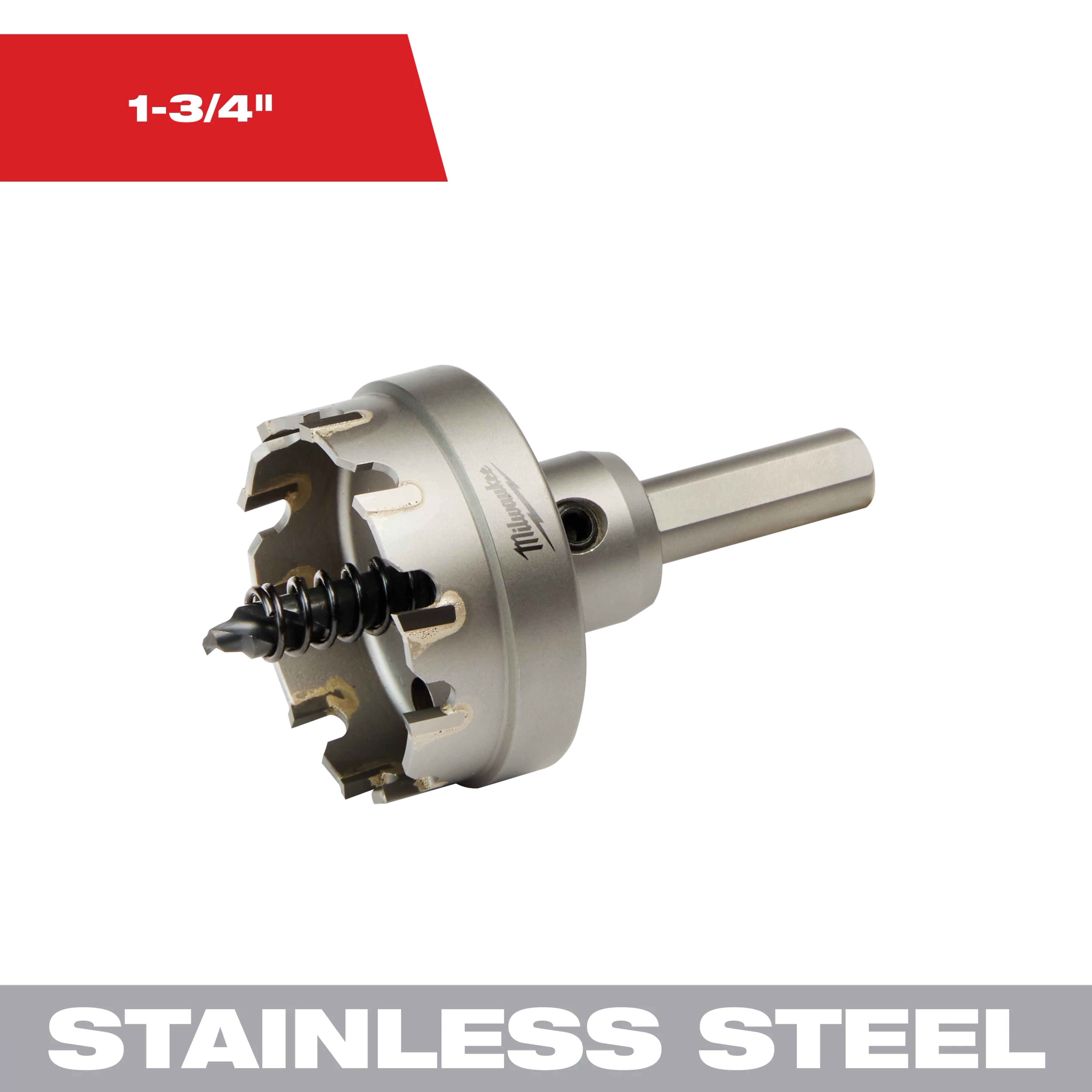 1-3/4 in. Carbide Hole Cutter, 1 Pack. Features carbide teeth and a stainless steel body for cutting through tough materials.