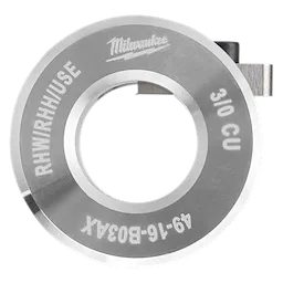 Milwaukee 310 CU pipe threading die with model number 49-16-B03AX, labeled RHWIRHHUSE, circular metal component with central opening.