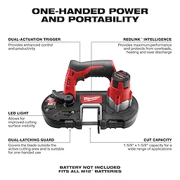 M12 Sub-Compact Band Saw Walkaround Bare Tool