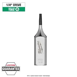 1/4" Drive T8 Tamper Proof TORX Bit Socket with visible branding and a "Lifetime Guarantee" label at the bottom.