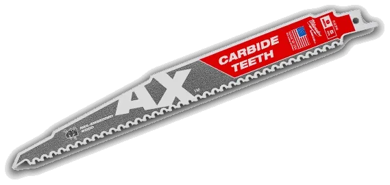 Milwaukee 48-00-5226 SAWZALL® The AX™ With Carbide Teeth Saw Blade 22 Milwaukee 48-00-5226 SAWZALL® The AX™ With Carbide Teeth Saw Blade -Wise Line Tools Sales Shop ax carbide