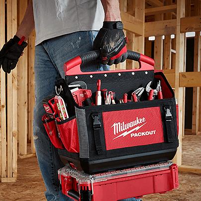 Details about   Milwaukee Pack Out Tote Bag Tools Organizer Storage 31 Pocket All metal Hardware 