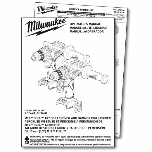 Download Operator's Manuals, Parts Lists, MSDS Milwaukee Tool