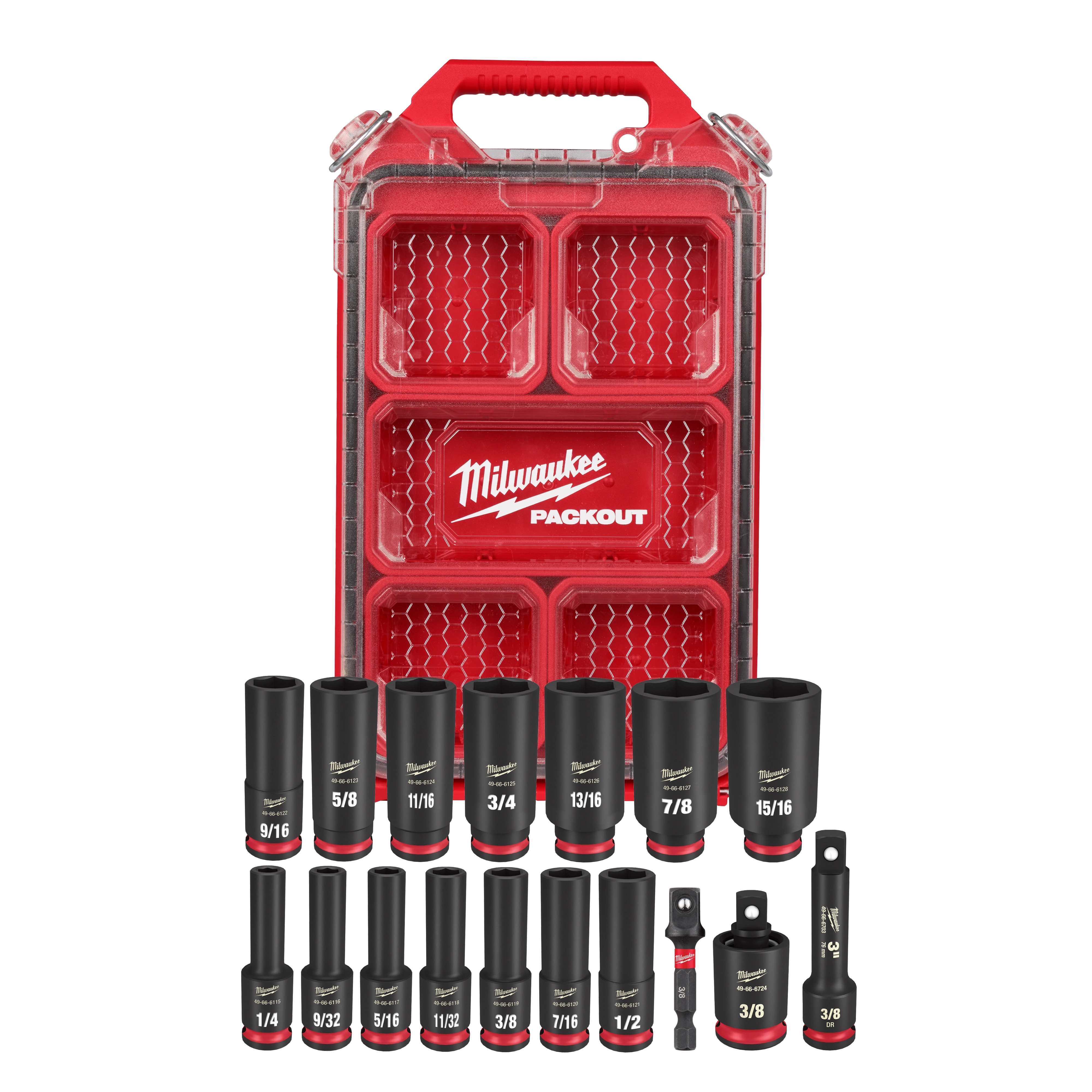 SHOCKWAVE Impact Duty 3/8 in. Drive SAE Deep Well Impact PACKOUT Socket Set  17 Piece
