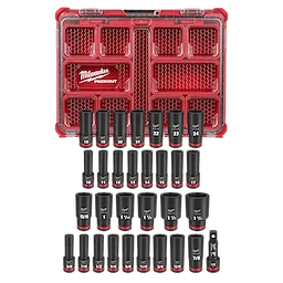 SHOCKWAVE Impact Duty 1/2 in. Drive Metric and SAE Deep Well Impact PACKOUT Socket Set 31 Piece