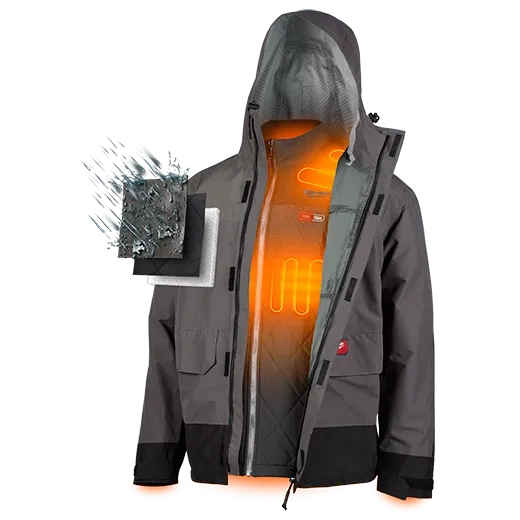 M12 Heated AXIS Jacket with HYDROBREAK Rain Shell Milwaukee Tool