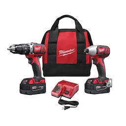 2697-22 - M18 Two Tool Combo Kit, 2697 Includes: M18 1/2" Hammer/Drill Driver ,M18 1/4" Hex Compact Impact Driver