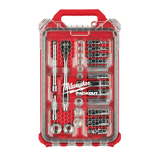 48-22-9481 - 28PC 3/8” SAE Ratchet and Socket Set with PACKOUT™ Low-Profile Compact Organizer