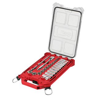 48-22-9481 - 28PC 3/8” SAE Ratchet and Socket Set with PACKOUT™ Low-Profile Compact Organizer