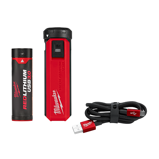 Replacement Redlithium USB Battery and Charger Kit for Milwaukee USB Lights 