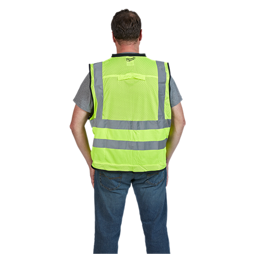 48-73-5042 safety personal safety PPE personal protective equipment on model - High Visibility Yellow Performance Safety Vest - L/XL